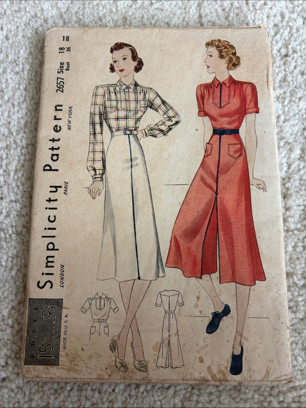 Simplicity vintage blouse and culotte sewing pattern